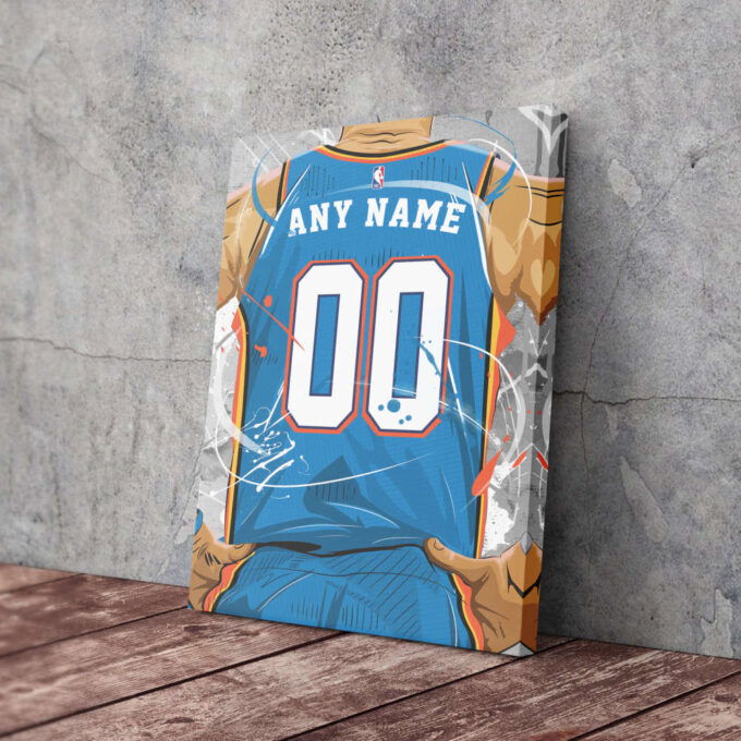 Oklahoma City Jersey NBA Personalized Jersey Custom Name and Number Canvas Wall Art  Print Home Decor Framed Poster Man Cave Gift