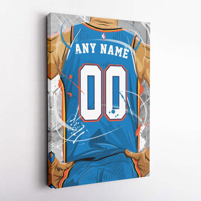 Oklahoma City Jersey NBA Personalized Jersey Custom Name and Number Canvas Wall Art  Print Home Decor Framed Poster Man Cave Gift