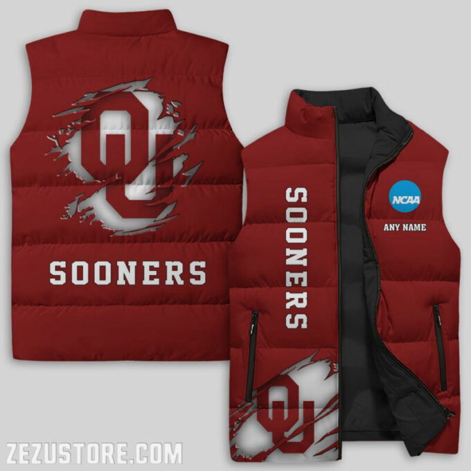 Oklahoma Sooners NCAA Sleeveless Puffer Jacket Custom For Fans Gifts