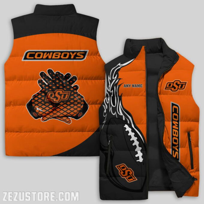 Oklahoma State Cowboys NCAA Sleeveless Puffer Jacket Custom For Fans Gifts