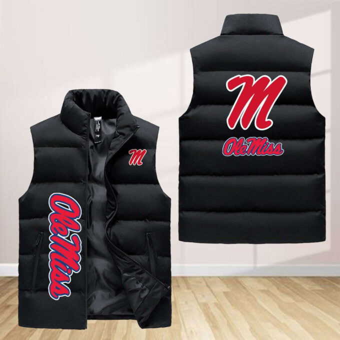 Ole Miss Rebels Sleeveless Puffer Jacket Custom For Fans Gifts