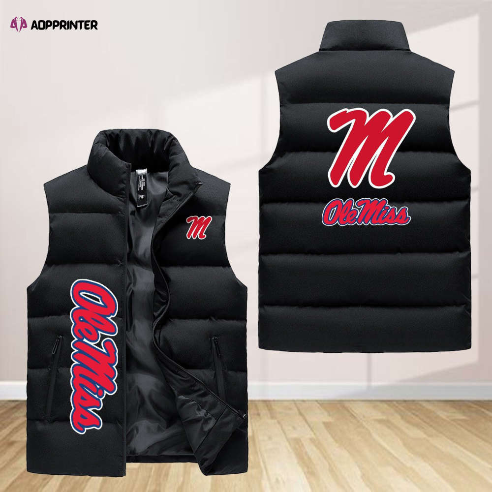 Ole Miss Rebels Sleeveless Puffer Jacket Custom For Fans Gifts Ole Miss Rebels Sleeveless Puffer Jacket Custom For Fans Gifts