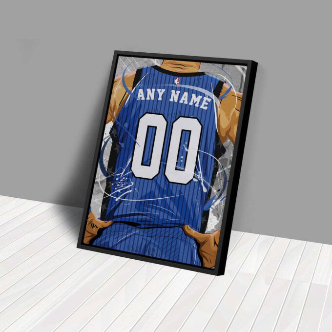 Orlando Magic Jersey NBA Personalized Jersey Custom Name and Number Canvas Wall Art  Print Home Decor Framed Poster Man Cave Gift