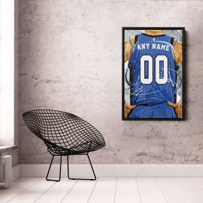 Orlando Magic Jersey NBA Personalized Jersey Custom Name and Number Canvas Wall Art  Print Home Decor Framed Poster Man Cave Gift