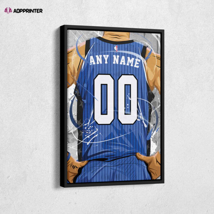 Orlando Magic Jersey NBA Personalized Jersey Custom Name and Number Canvas Wall Art  Print Home Decor Framed Poster Man Cave Gift
