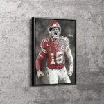 Patrick Mahomes American Football Quarterback Player Canvas Unique Design Wall Art Print Hand Made Ready to Hang Custom Design