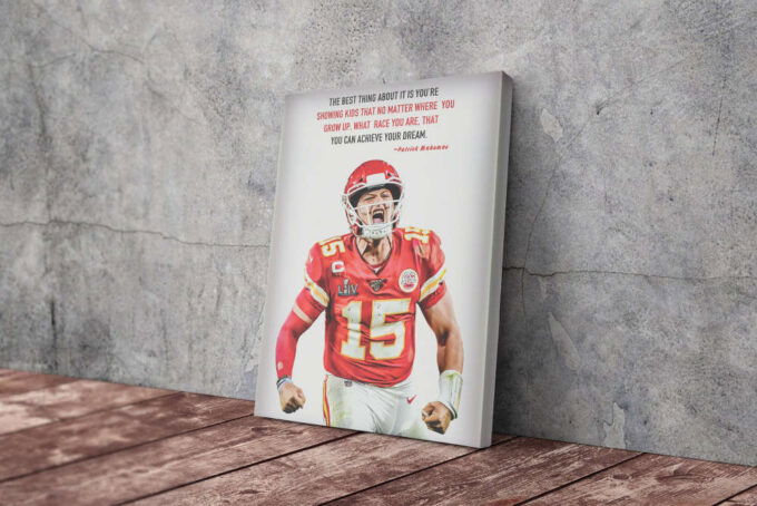 Patrick Mahomes Art Poster Quote Kansas City Chiefs Canvas Unique Design Wall Art Print Hand Made Ready to Hang Custom Design