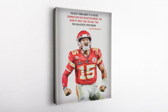 Patrick Mahomes Art Poster Quote Kansas City Chiefs Canvas Unique Design Wall Art Print Hand Made Ready to Hang Custom Design