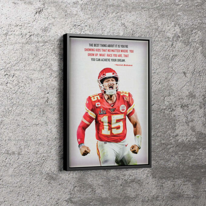Patrick Mahomes Art Poster Quote Kansas City Chiefs Canvas Unique Design Wall Art Print Hand Made Ready to Hang Custom Design