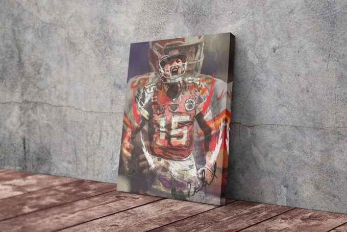 Patrick Mahomes Poster Painting Kansas City Chiefs  Football Canvas Unique Design Wall Art Print Hand Made Ready to Hang Custom Design
