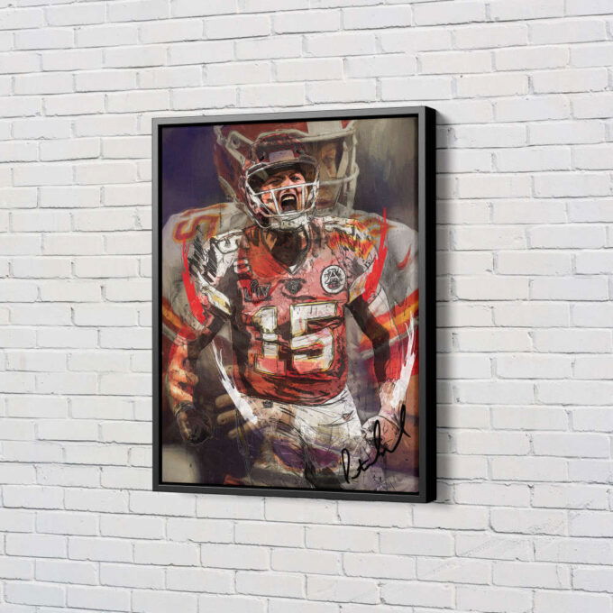 Patrick Mahomes Poster Painting Kansas City Chiefs  Football Canvas Unique Design Wall Art Print Hand Made Ready to Hang Custom Design