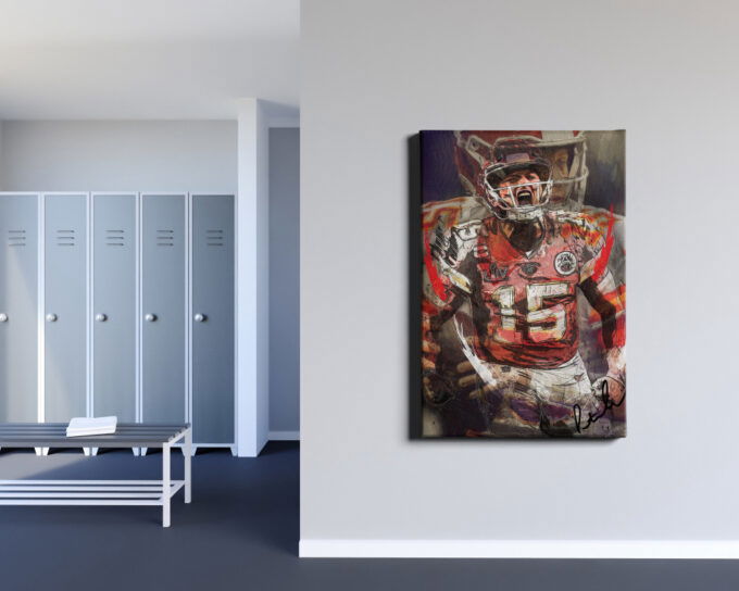 Patrick Mahomes Poster Painting Kansas City Chiefs  Football Canvas Unique Design Wall Art Print Hand Made Ready to Hang Custom Design