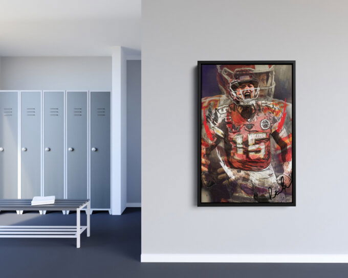 Patrick Mahomes Poster Painting Kansas City Chiefs  Football Canvas Unique Design Wall Art Print Hand Made Ready to Hang Custom Design