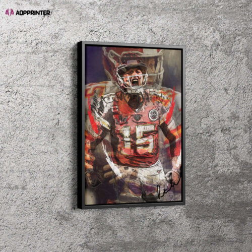 Patrick Mahomes Poster Painting Kansas City Chiefs  Football Canvas Unique Design Wall Art Print Hand Made Ready to Hang Custom Design