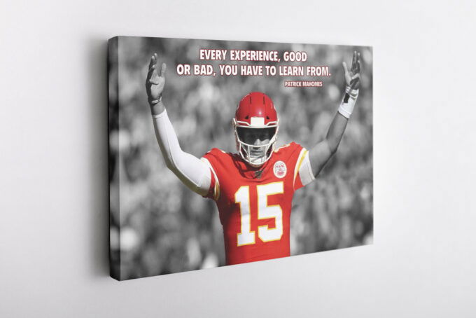 Patrick Mahomes Quote Poster Kansas City Chiefs Canvas Unique Design Wall Art Print Hand Made Ready to Hang Custom Design