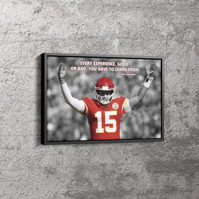 Patrick Mahomes Quote Poster Kansas City Chiefs Canvas Unique Design Wall Art Print Hand Made Ready to Hang Custom Design