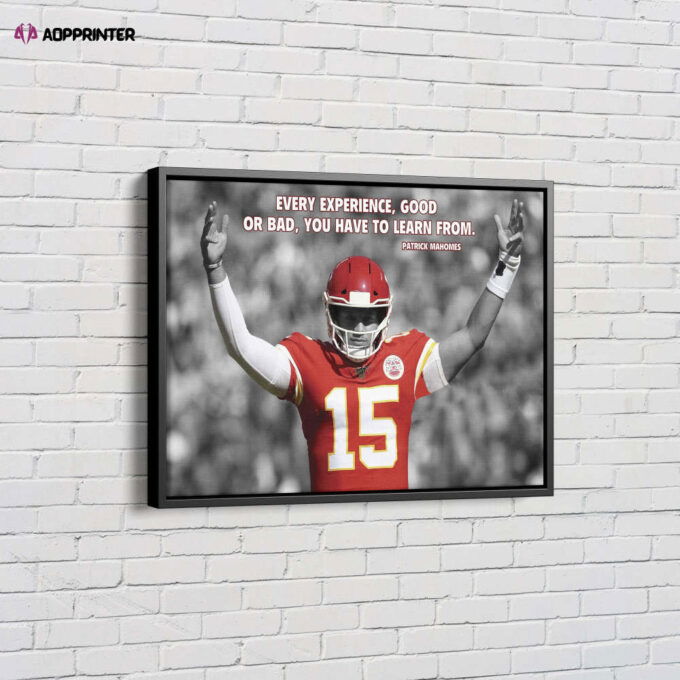 Patrick Mahomes Quote Poster Kansas City Chiefs Canvas Unique Design Wall Art Print Hand Made Ready to Hang Custom Design