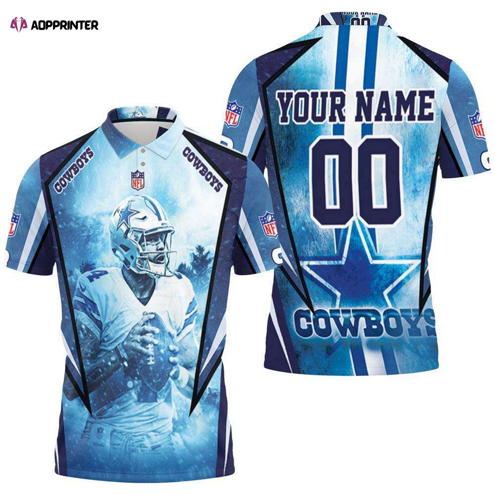 Personalized Dallas Cowboys Prescott 4 3d Polo Shirt, Gift For Fan Personalized Dallas Cowboys Prescott 4 3d Polo Shirt, Gift For Fan