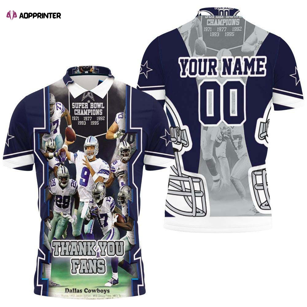 Personalized Super Bowl Champions Dallas Cowboys Thank You Fans 3d Polo Shirt Personalized Super Bowl Champions Dallas Cowboys Thank You Fans 3d Polo Shirt