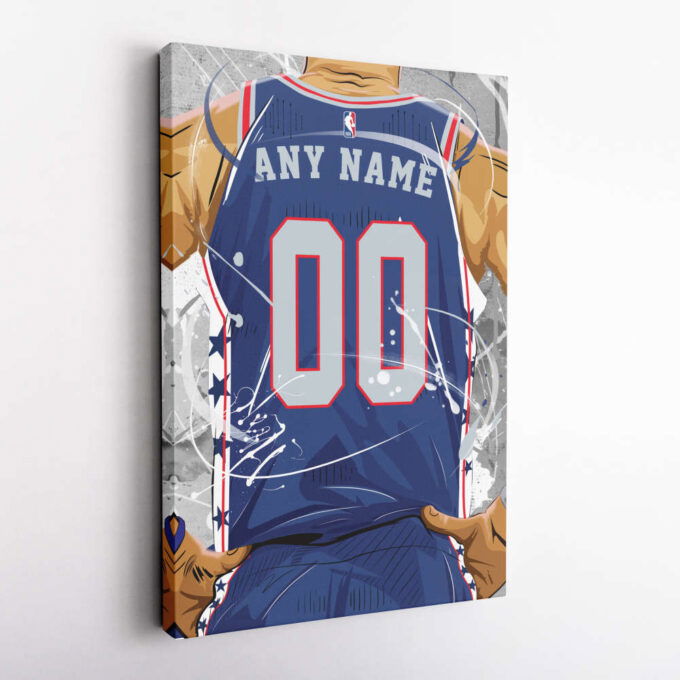 Philadelphia 76ers Jersey NBA Personalized Jersey Custom Name and Number Canvas Wall Art  Print Home Decor Framed Poster Man Cave Gift