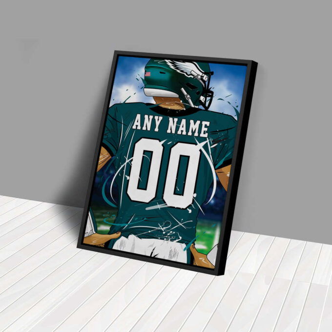 Philadelphia Eagles Jersey NFL Personalized Jersey Custom Name and Number Canvas Wall Art  Print Home Decor Framed Poster Man Cave Gift