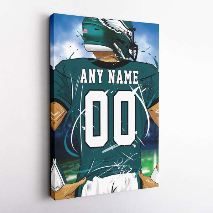 Philadelphia Eagles Jersey NFL Personalized Jersey Custom Name and Number Canvas Wall Art  Print Home Decor Framed Poster Man Cave Gift