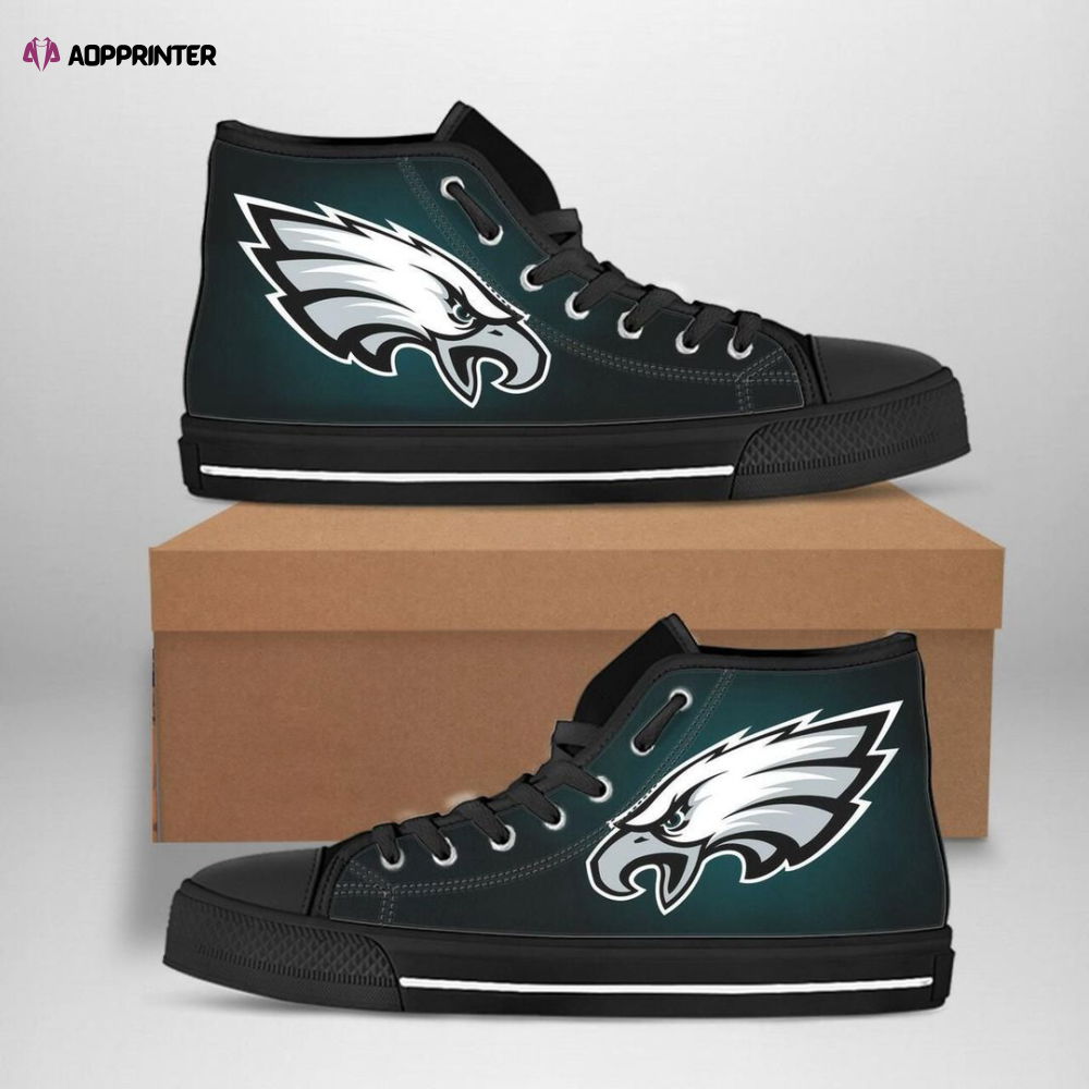 Philadelphia Eagles Nfl Football Custom Canvas High Top Shoes Philadelphia Eagles Nfl Football Custom Canvas High Top Shoes