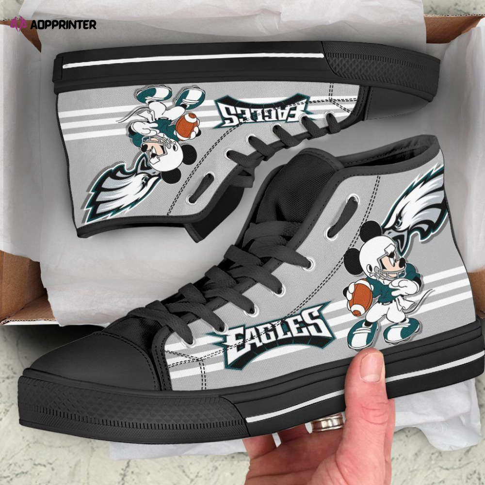 Philadelphia Eagles Nfl Football Mickey Mouse Custom Canvas High Top Shoes Philadelphia Eagles Nfl Football Mickey Mouse Custom Canvas High Top Shoes