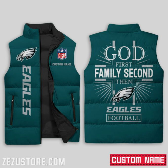 Philadelphia Eagles NFL Sleeveless Puffer Jacket Custom For Fans Gifts
