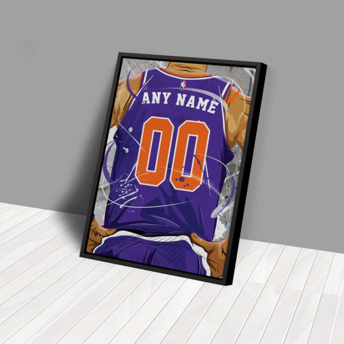 Phoenix Suns Jersey NBA Personalized Jersey Custom Name and Number Canvas Wall Art  Print Home Decor Framed Poster Man Cave Gift