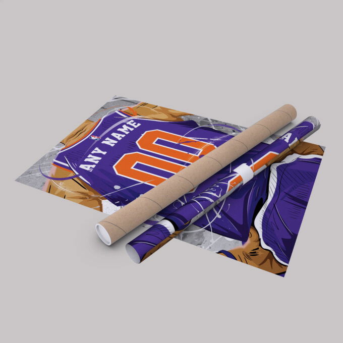 Phoenix Suns Jersey NBA Personalized Jersey Custom Name and Number Canvas Wall Art  Print Home Decor Framed Poster Man Cave Gift