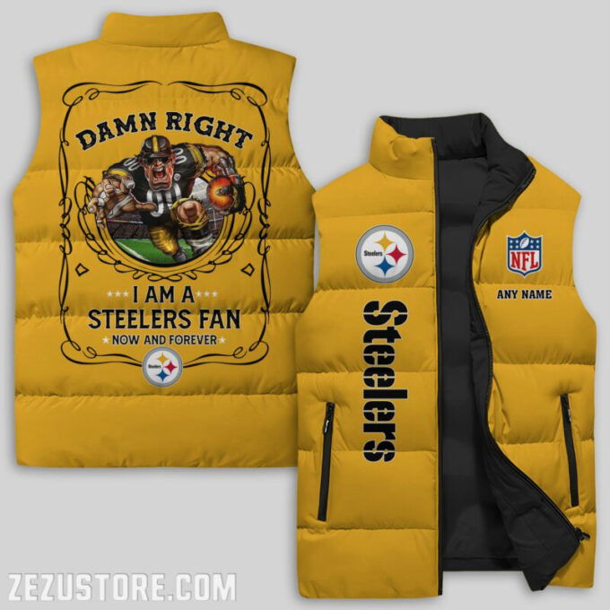 Pittsburgh Steelers NFL Sleeveless Puffer Jacket Custom For Fans Gifts