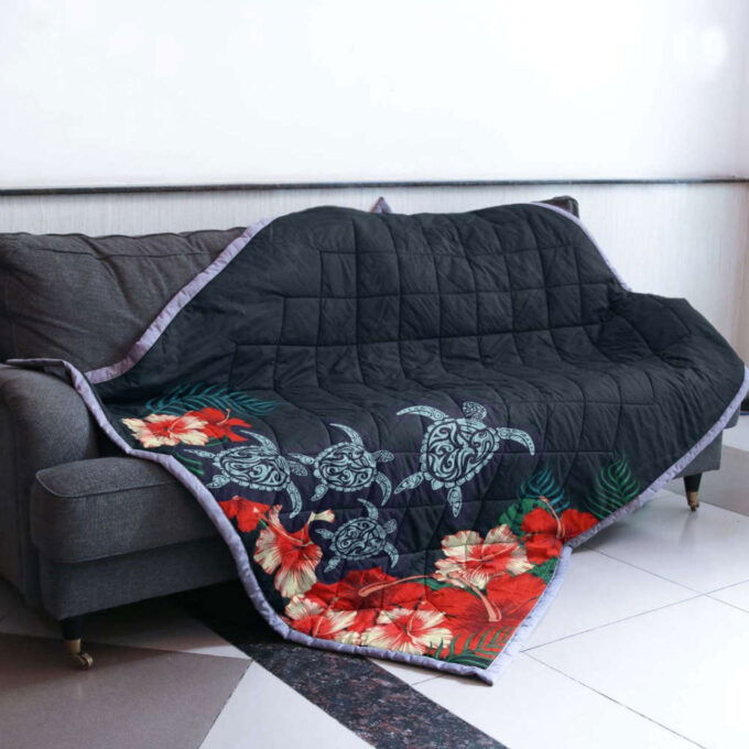 Polynesian Turtle Quilt Blanket – AH – J4