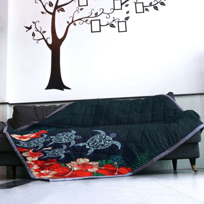 Polynesian Turtle Quilt Blanket – AH – J4