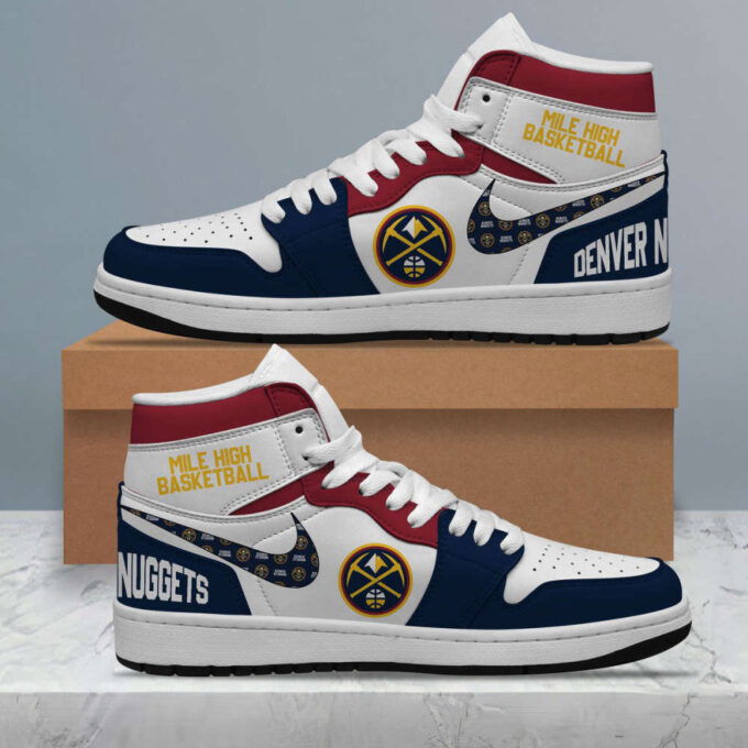 Premium Denver Nuggets Shoes Air Jordan 1 Sneakers High Top For Fans