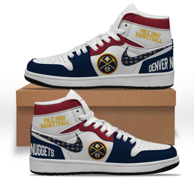 Premium Denver Nuggets Shoes Air Jordan 1 Sneakers High Top For Fans