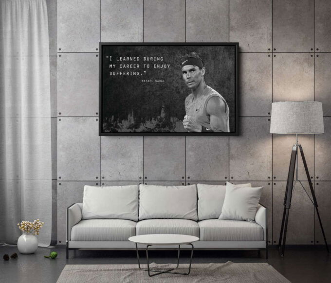 Rafael Nadal Quote Poster Tennis Canvas Unique Design Wall Art Print Hand Made Ready to Hang Custom Design