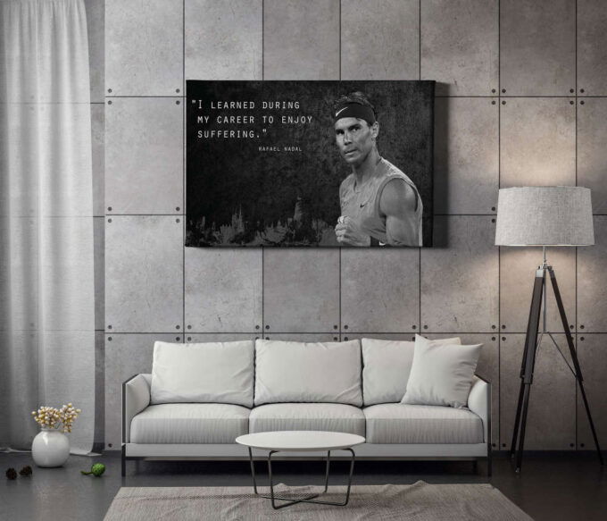 Rafael Nadal Quote Poster Tennis Canvas Unique Design Wall Art Print Hand Made Ready to Hang Custom Design