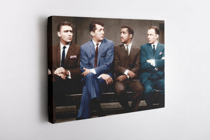 Rat Pack Music Band Dean Martin, Sammy Davis Jr Canvas Unique Design Wall Art Print Hand Made Ready to Hang Custom Design