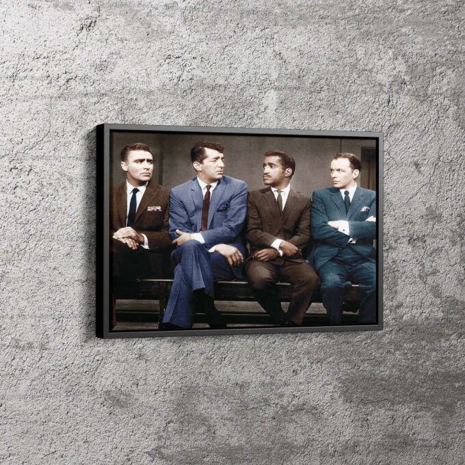 Rat Pack Music Band Dean Martin, Sammy Davis Jr Canvas Unique Design Wall Art Print Hand Made Ready to Hang Custom Design