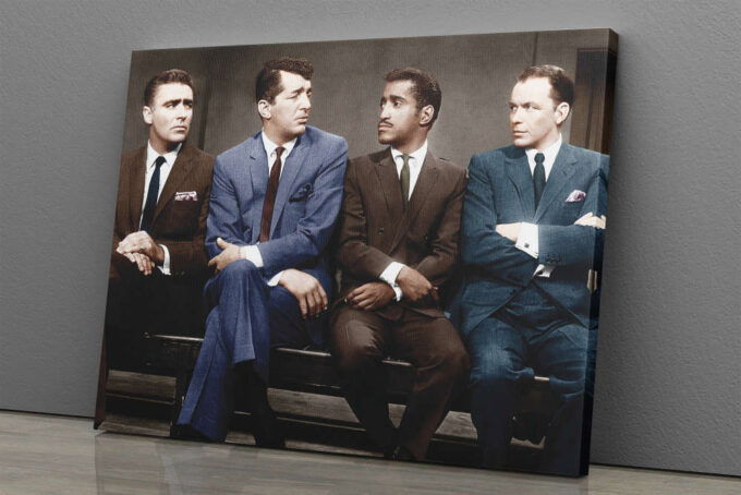 Rat Pack Music Band Dean Martin, Sammy Davis Jr Canvas Unique Design Wall Art Print Hand Made Ready to Hang Custom Design