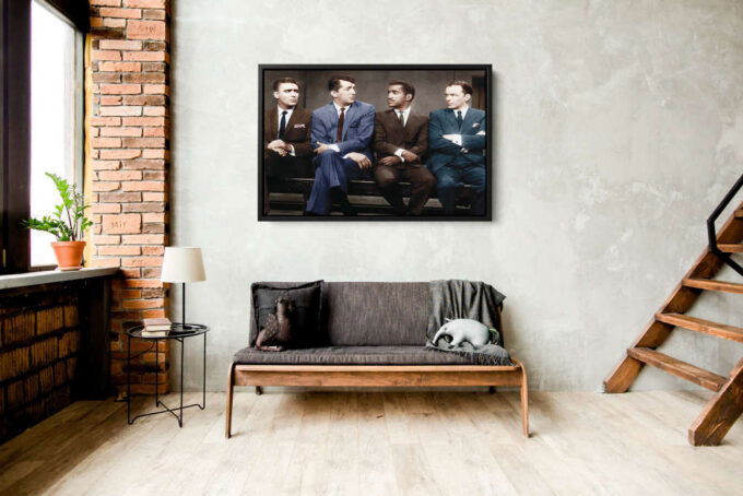 Rat Pack Music Band Dean Martin, Sammy Davis Jr Canvas Unique Design Wall Art Print Hand Made Ready to Hang Custom Design