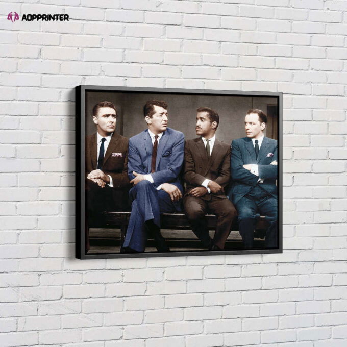 Rat Pack Music Band Dean Martin, Sammy Davis Jr Canvas Unique Design Wall Art Print Hand Made Ready to Hang Custom Design