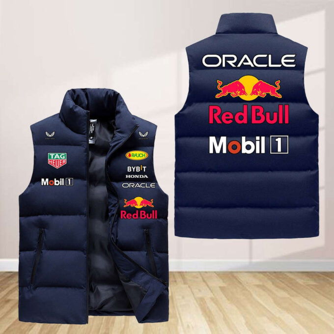 Red Bull Racing Sleeveless Puffer Jacket Custom For Fans Gifts