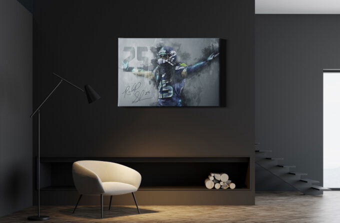 Richard Sherman Signed Poster Seattle Seahawks Canvas Unique Design Wall Art Print Hand Made Ready to Hang Custom Design