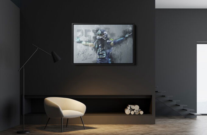 Richard Sherman Signed Poster Seattle Seahawks Canvas Unique Design Wall Art Print Hand Made Ready to Hang Custom Design