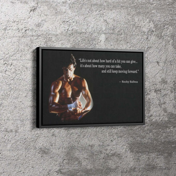 Rocky Balboa Motivational Quote Poster Movie Boxing Canvas Unique Design Wall Art Print Hand Made Ready to Hang Custom Design