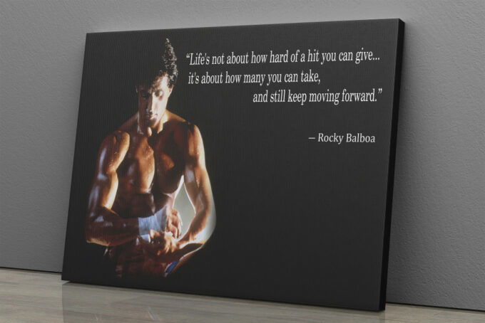 Rocky Balboa Motivational Quote Poster Movie Boxing Canvas Unique Design Wall Art Print Hand Made Ready to Hang Custom Design