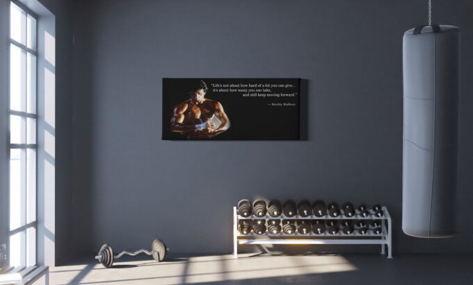 Rocky Balboa Motivational Quote Poster Movie Boxing Canvas Unique Design Wall Art Print Hand Made Ready to Hang Custom Design