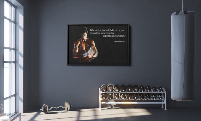 Rocky Balboa Motivational Quote Poster Movie Boxing Canvas Unique Design Wall Art Print Hand Made Ready to Hang Custom Design
